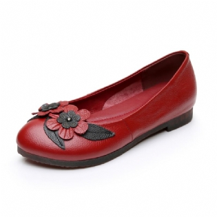 Kvinder Blomster Decor Sole Bløde Læder Loafers