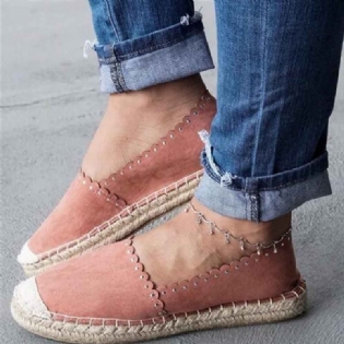 Kvinder Casual Åndbar Espadrille Flat Slip On Flats
