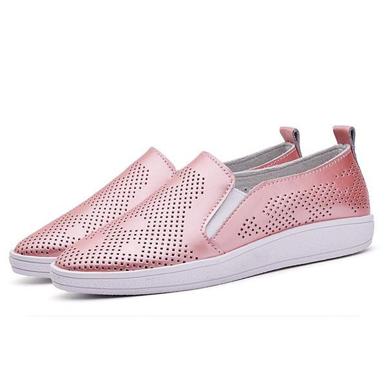 Kvinder Casual Åndbare Loafers Hule Slip-on Blød Sål Flade Sko