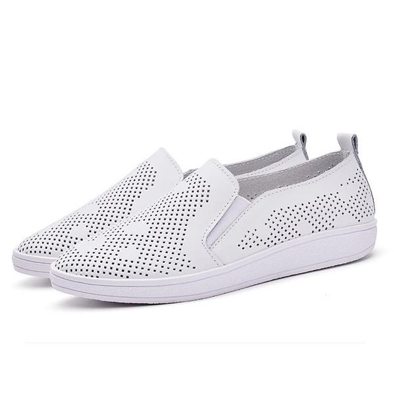 Kvinder Casual Åndbare Loafers Hule Slip-on Blød Sål Flade Sko