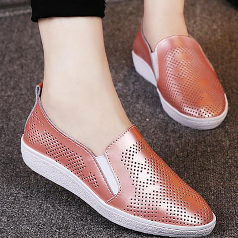 Kvinder Casual Åndbare Loafers Hule Slip-on Blød Sål Flade Sko