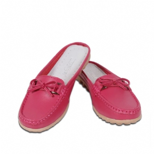 Kvinder Casual Blødt Læder Slip-ons Bowknot Chic Flat Loafers