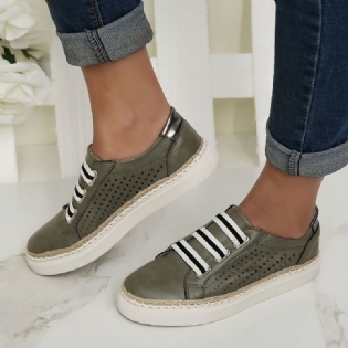 Kvinder Casual Håndvævning Hollow Out Åndbare Loafers