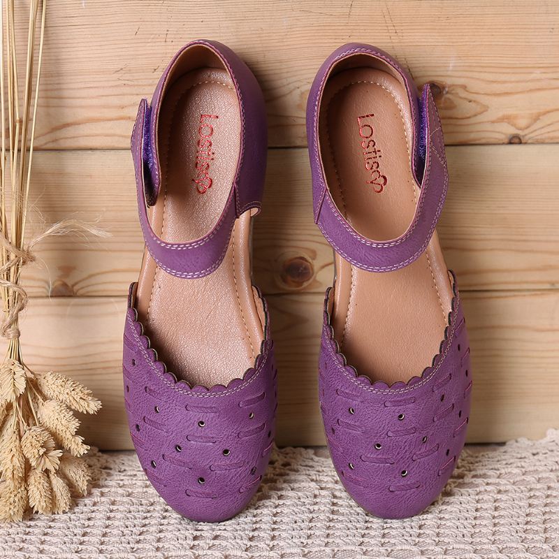 Kvinder Casual Hollow Out Hoop Loop Flats
