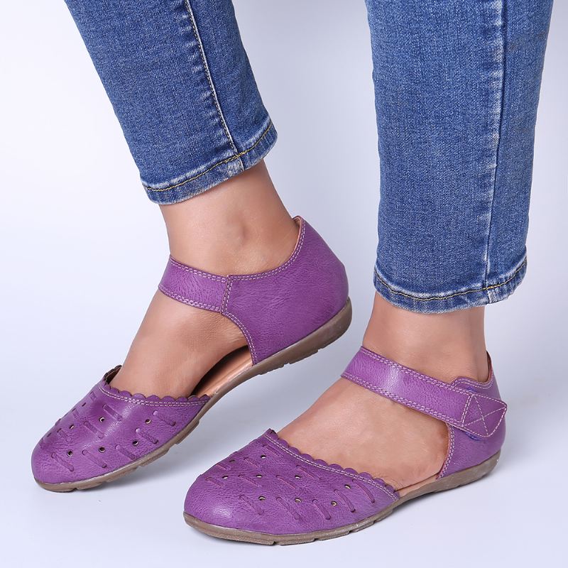 Kvinder Casual Hollow Out Hoop Loop Flats
