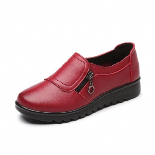Kvinder Casual Læder Slip On Outdoor Flat Loafers