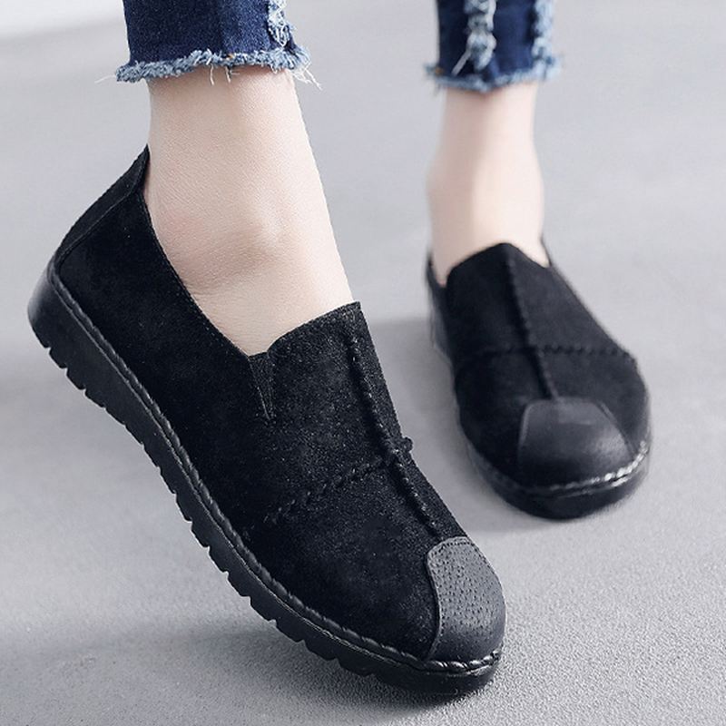 Kvinder Casual Loafers I Blød Sål I Ruskind