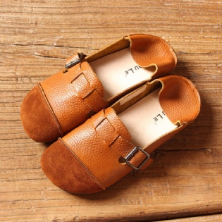 Kvinder Casual Slip-on Bløde Lædersko Udendørs Low Top Flat Loafers