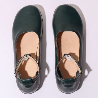 Kvinder Ensfarvet Casual Ankel Spænde Strap Flade Loafers