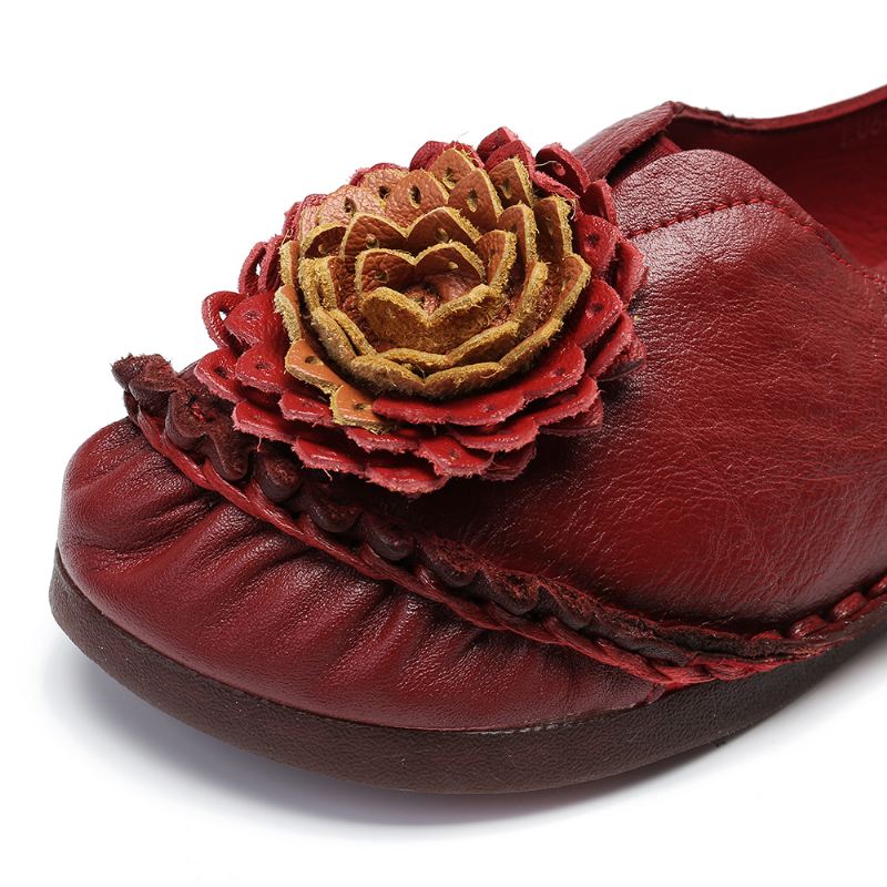 Kvinder Folkways Stricing Blomster Blød Sole Casual Flat Loafers