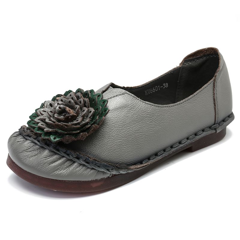 Kvinder Folkways Stricing Blomster Blød Sole Casual Flat Loafers