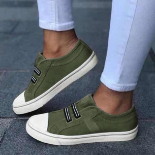 Kvinder Large Size Canvas Sneakers Elastic Band Casual Flats