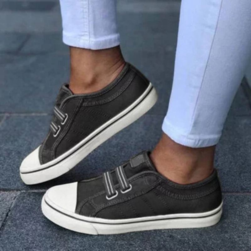 Kvinder Large Size Canvas Sneakers Elastic Band Casual Flats