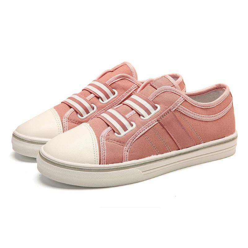 Kvinder Large Size Canvas Sneakers Elastic Band Casual Flats