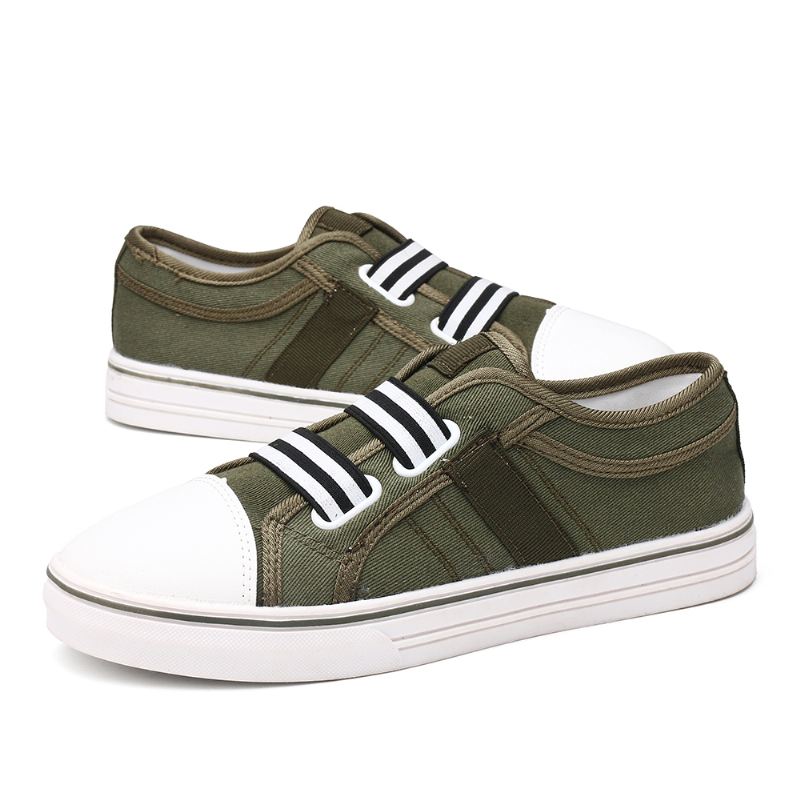 Kvinder Large Size Canvas Sneakers Elastic Band Casual Flats