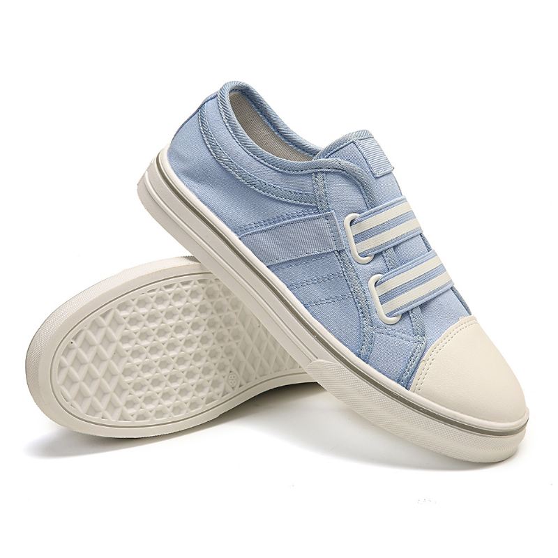 Kvinder Large Size Canvas Sneakers Elastic Band Casual Flats