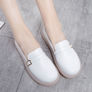 Kvinder Letvægtsspænde Ensfarvede Bløde Slip On Casual Flats