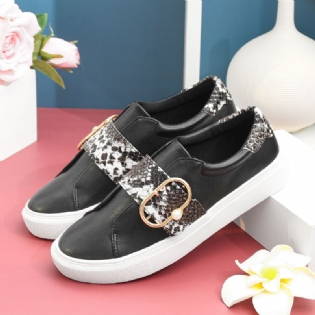 Kvinder Metal Spænde Snake Med Tryk Casual Flats