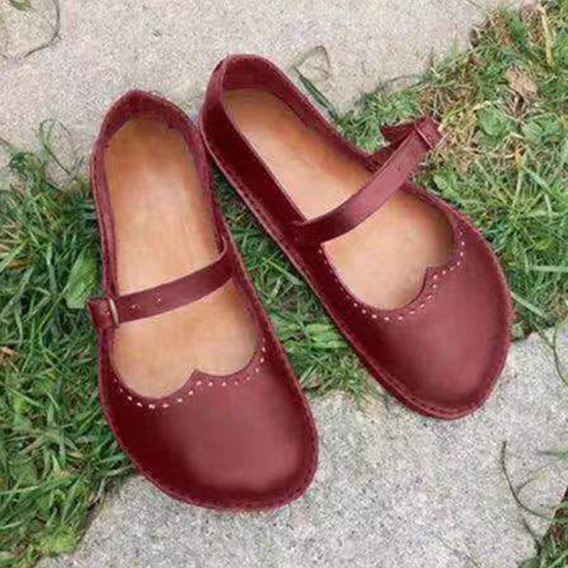 Kvinder Retro Large Størrelse Spænde Casual Spring Flats Loafers