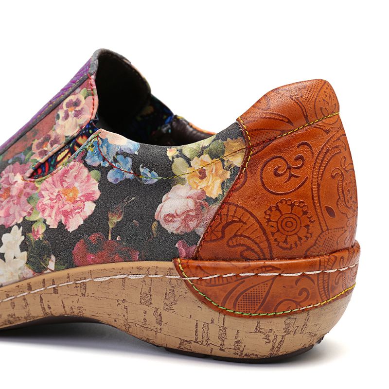 Kvinder Retro Stitching Komfortable Læder Loafers
