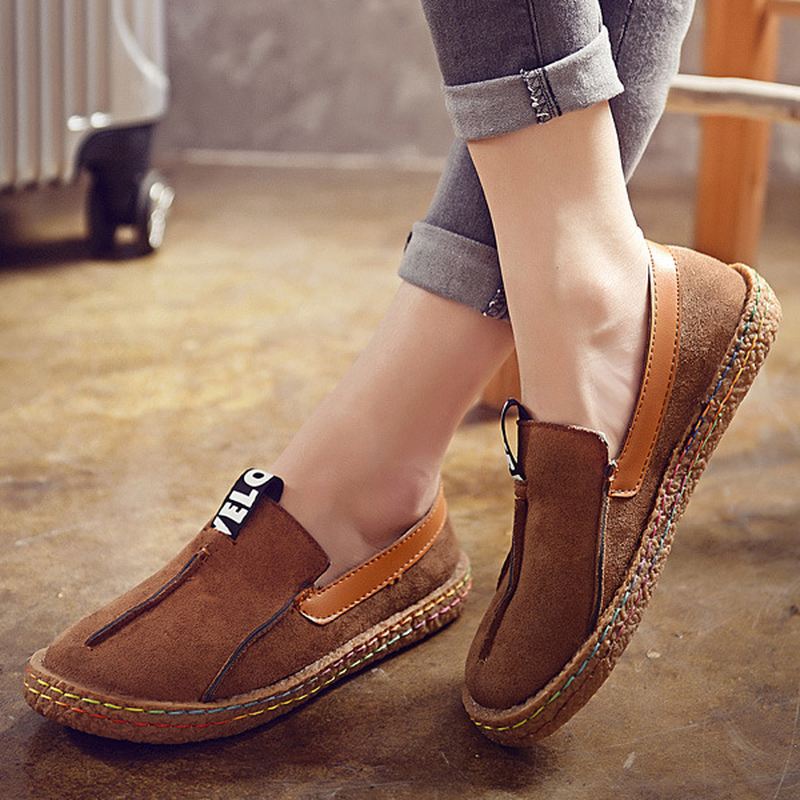 Kvinder Soft Sole Pure Colour Flat Loafers