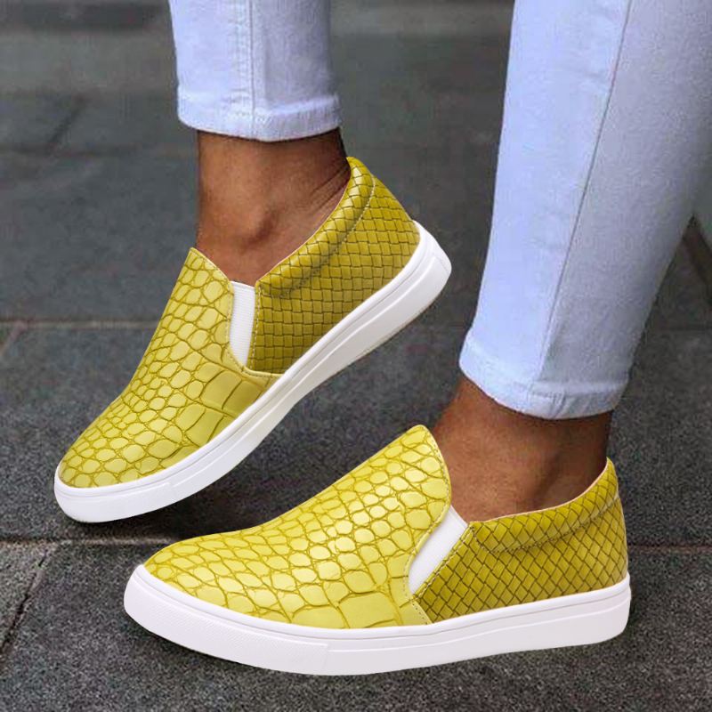 Kvinder Soild Color Stone Med Tryk Flats