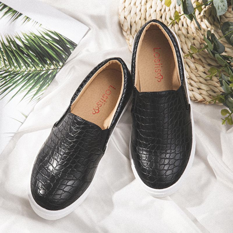 Kvinder Soild Color Stone Med Tryk Flats