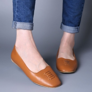 Kvinder Square Toe Lightweight Slip On Loafers