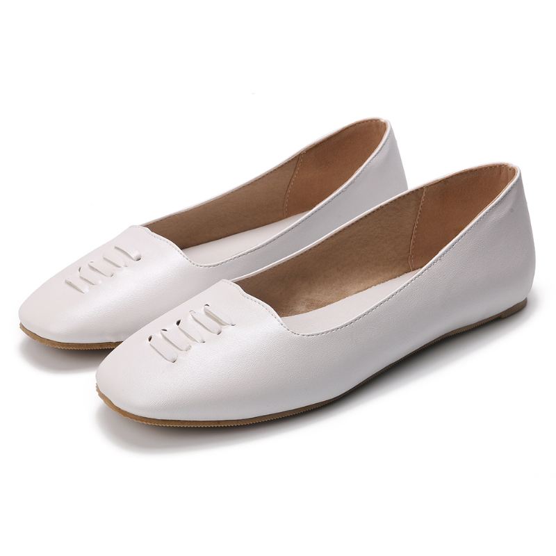 Kvinder Square Toe Lightweight Slip On Loafers