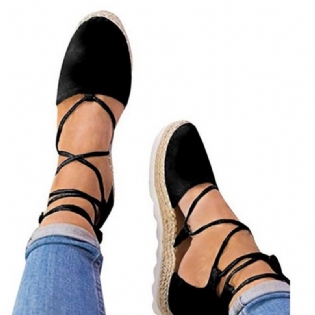 Kvinders Strappy Espadrilles Plus Størrelse Casual Solid Colour Summer Platform Sandaler