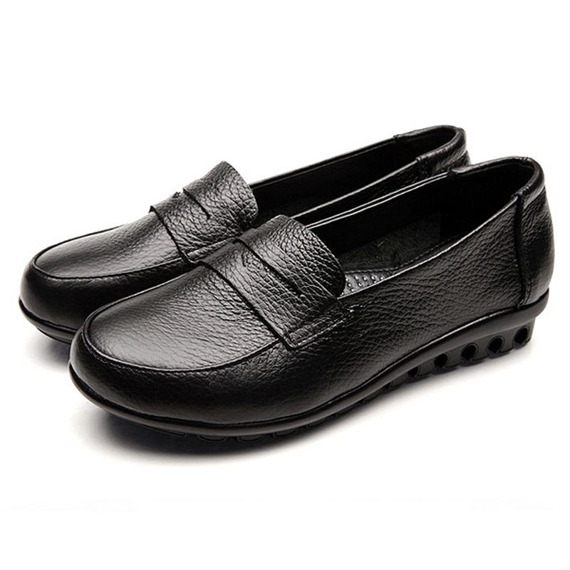 Nye Kvinder Blød Casual Komfortable Flats Loafers Slip-on Mode Runde Toe Flats Sko
