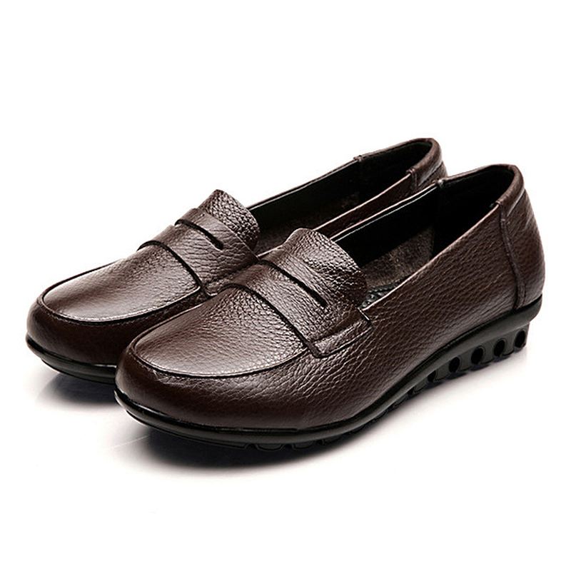 Nye Kvinder Blød Casual Komfortable Flats Loafers Slip-on Mode Runde Toe Flats Sko