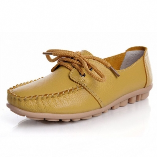Nye Trendy Afslappet Flad Hæl Sko Sløjfe Knude Rund Tå Slip Candy Color Loafer Sko