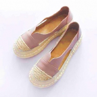 Plus Size Dame Loafers Rund Tå Casual Hulsømme Slip-on Flats