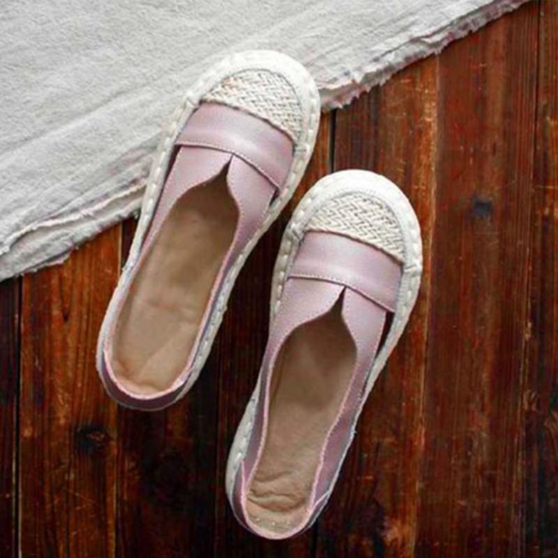 Plus Size Dame Loafers Rund Tå Casual Hulsømme Slip-on Flats