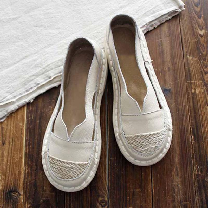 Plus Size Dame Loafers Rund Tå Casual Hulsømme Slip-on Flats