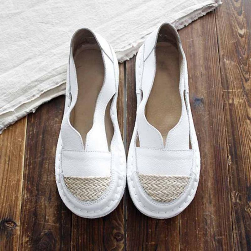 Plus Size Dame Loafers Rund Tå Casual Hulsømme Slip-on Flats