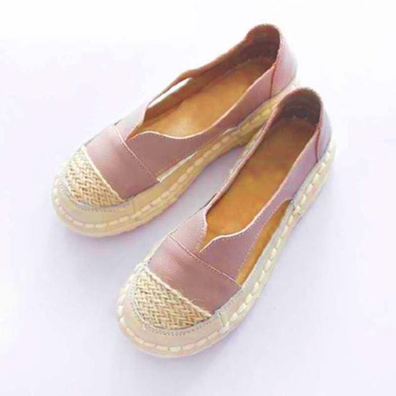 Plus Size Dame Loafers Rund Tå Casual Hulsømme Slip-on Flats