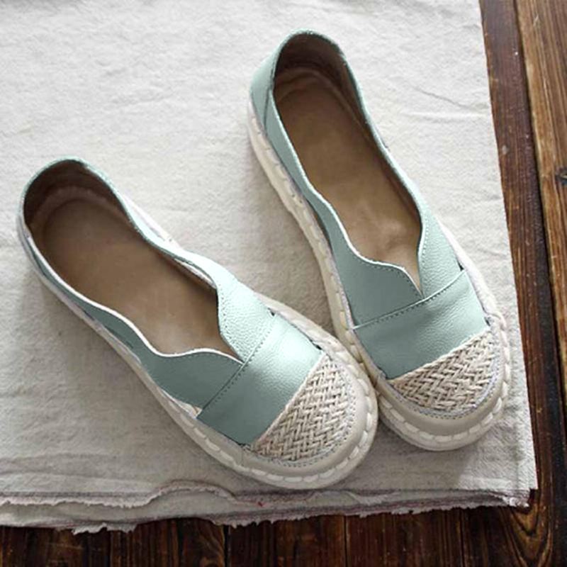 Plus Size Dame Loafers Rund Tå Casual Hulsømme Slip-on Flats