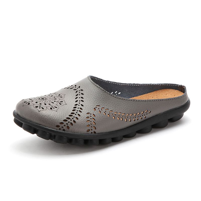 Stor Størrelse Hollow Out Pure Color Blød Casual Flats Damesko