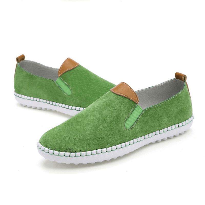 Us Størrelse 5-10 Kvinder Casual Sko Komfortable Udendørs Læder Slip On Flats Loafers