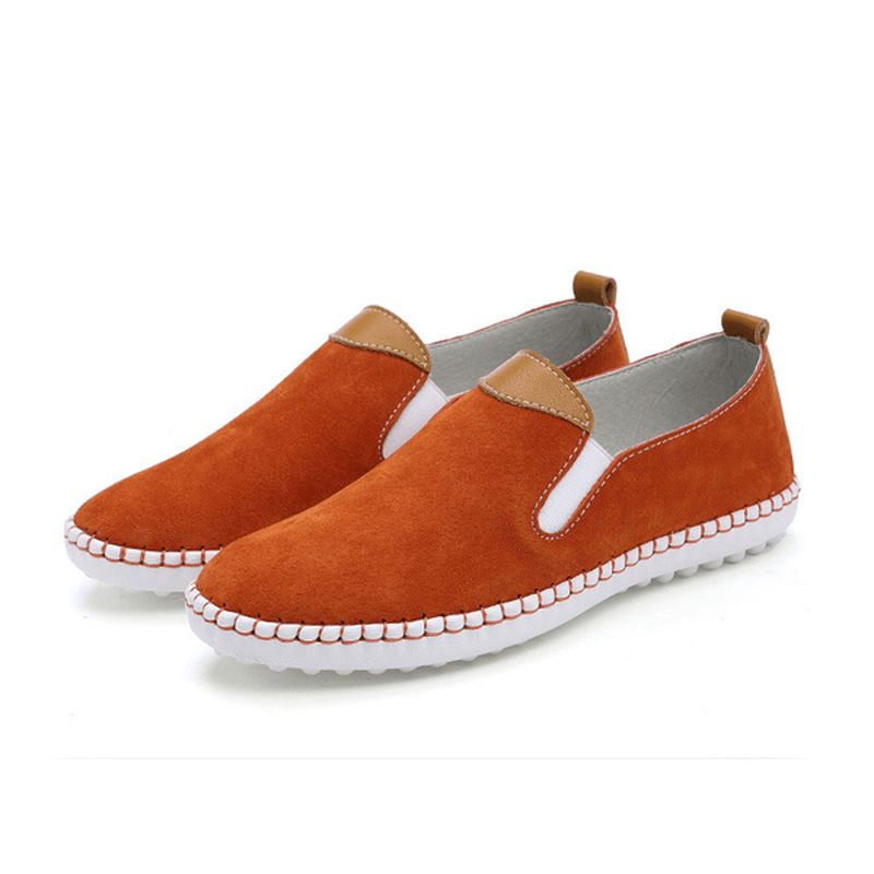 Us Størrelse 5-10 Kvinder Casual Sko Komfortable Udendørs Læder Slip On Flats Loafers