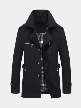 Casual Slanke Sorte Trenchcoats