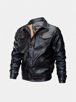 Casual Thicken Moto Læderjakke
