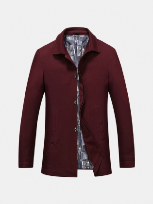 Herre Big Size Casual Ensfarvet Business Turn Down Jakke