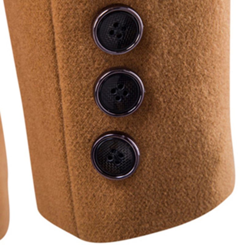 Herre Business One Button Stand Krave Mode Casual Slim Fit Uldjakke
