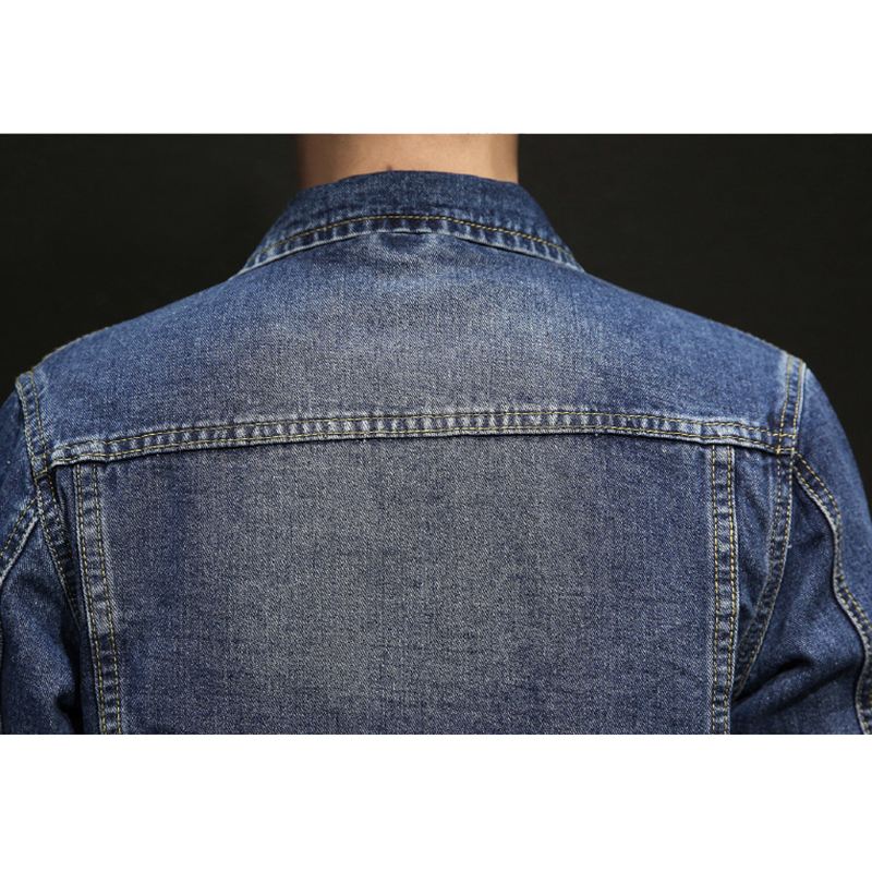 Herre Slim Turn Down Krave Forår Efterår Casual Denim Frakker