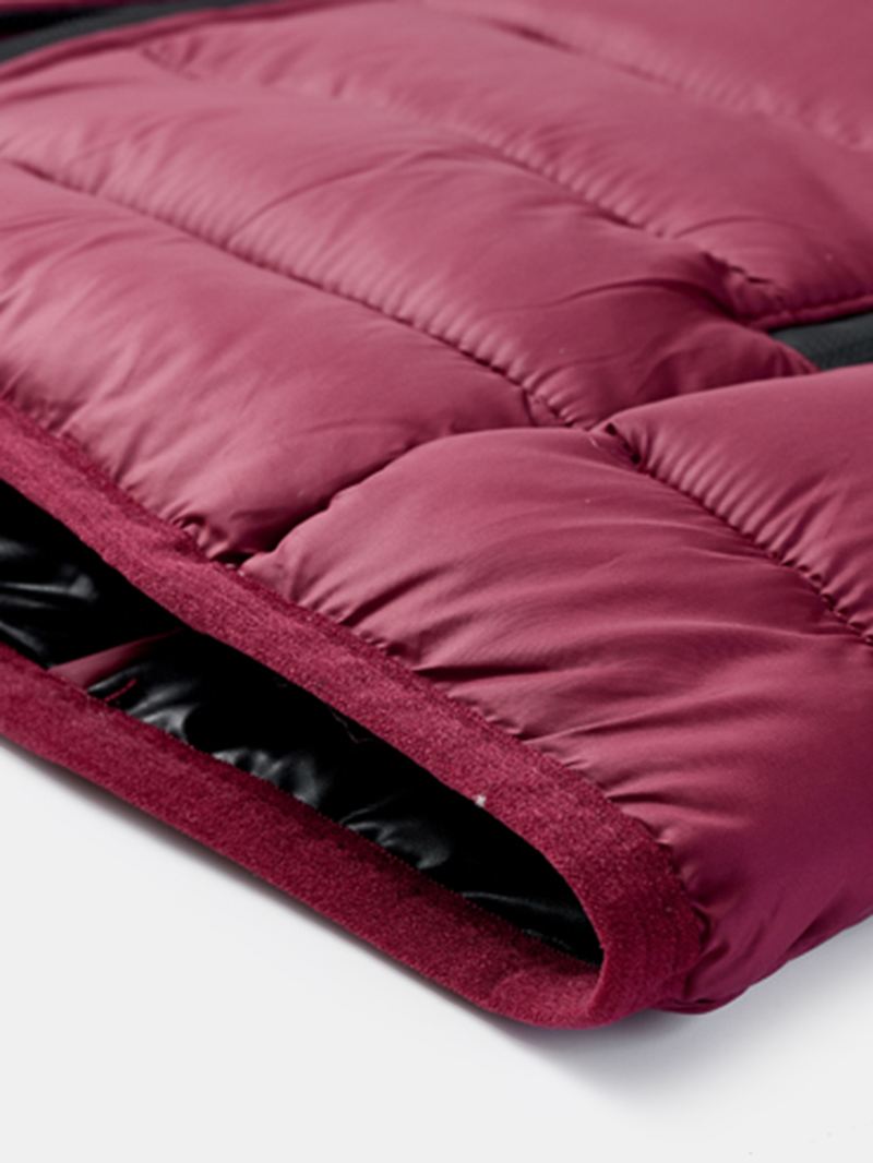 Herre Solid Quilted Zip Up Basic Polstrede Frakker Med Welt Pocket
