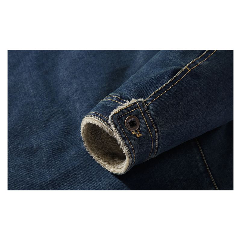 Herre Tyk Varm Fleece Jakke Med Skruetrækkerkrave