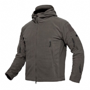 Herre Varm Fleece Udendørs Softshell Hætte Military Tactical Army Green Jakke